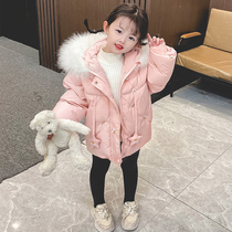 Next win girls Childrens down jacket 2021 Korean cartoon printing childrens thick winter coat