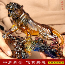 Tiger ornaments Feng Shui home accessories Lucky Tiger Xiaoxiao Cai Shengli Xiao Tiger handicrafts Glass office furnishings