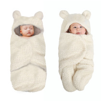 Baby swaddling sleeping bag bag newborn split leg wrap warm plus velvet hug milestone blanket Autumn Winter model