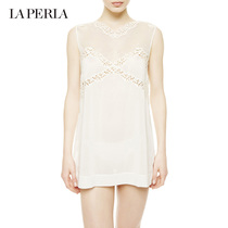 (Autumn Winter) LA PERLA ladies pajamas home clothes PETIT MACRAME mulberry silk semi-transparent nightdress