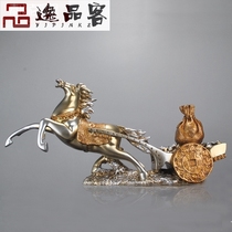 Pray for prosperity and fortune European-style home decorations Living room Bedroom office resin Feng Shui ornaments Horse-drawn money car