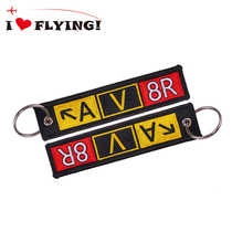 I love flying) pilot plane AV8R airport taxiway embroidery keychain travel night bag pendant