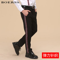 BOERSS childrens casual pants boys childrens pants fashion trousers in big childrens boys baby British tide outside