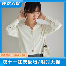 JOLIMENT long-sleeved shirt womens design sense niche 2022 spring and autumn new loose temperament French chic top