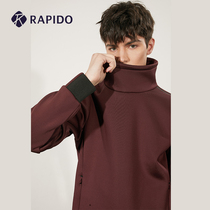 RAPIDO Break Road Spring Mens Knitted Air Layer Leisure Sports High Collar Windproof Warm Interior Sweater