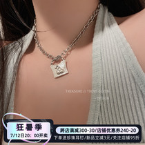 Choking Hot Brother-in-law □ Sweet Cool Original Juku Girl Retro Small Cherry Necklace Trampoline Hip-hop Titanium Steel Without Falling Color Lock Bone Chain