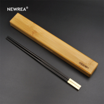 NEWREA new relief dragon and phoenix ebony chopsticks convenient and exquisite craftsmanship