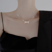 (Miss Z) baby letter necklace female sterling silver necklace female niche design sense choker 2021 New