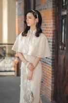 (spot) half city misty rain butterfly cheongsam contains same color sling