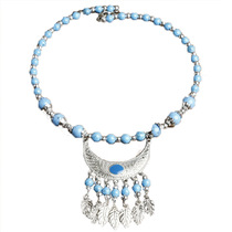 Yunnan ethnic necklace head decorated with retro Tibetan necklace Children Lijiang Ornaments National Wind Exaggerated Hang Accessories