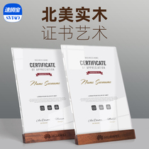 Exquisite solid wood certificate frame acrylic authorization log honor certificate frame certificate graduation graduation and Recognition Award-winning table card card modern certificate frame desktop certificate setting Table Customization