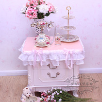 Special sale clearance dump rose lace lace satin bedside table cover tablecloth stool cover