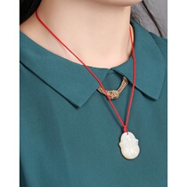 A stone natural ice variety of beautiful white chalcedony money bag pendant necklace for men and women