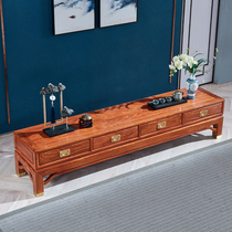 Red Wood TV Cabinet Full Solid Wood New Chinese Style Hedgehog Purple Sandalwood Log Living Room Ground Cabinet Yellow Flowers Pear Combined Chinese Furniture