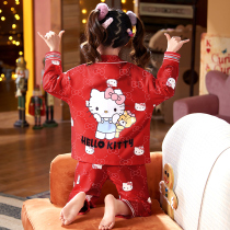 New girl pajamas bunny year pure cotton girl life long sleeve winter princess child new year baby home service