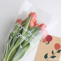 Small fresh high transparent English gift paper Cellophane bouquet White flowers Packaging material Plastic paper