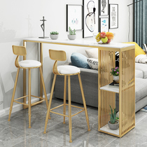 Nordic marble bar table home one small apartment wine cabinet simple high-leg kitchen living room porch partition