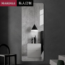 Frameless rounded full-length mirror Wall-mounted full-length mirror Bedroom fitting mirror wall-mounted household explosion-proof decoration ins net red mirror