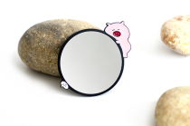 Eight Masses Club Cute Round Makeup Mirror Metal Mirror Pig Rabbit Elephant Mini Mirror Birthday Gift Female