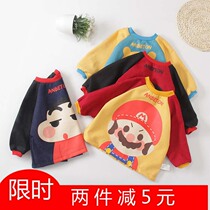 Baby autumn and winter thick easy-to-wash cotton waterproof coat childrens anti-dressing painting clothes fine workmanship