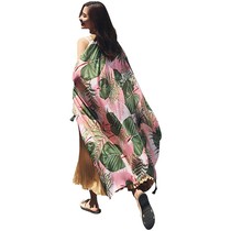 Silk scarf womens summer seaside vacation shawl outside the gauze scarf Scarf multi-functional wild oversized beach towel summer