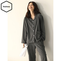 Pajamas female spring and autumn cotton long sleeves can be worn on the outside cotton thin cotton size full size elegant intellectual home clothing set