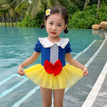 Childrens swimsuit Girls and girls one-piece summer net red foreign style baby Snow White little girl one-piece skirt swimsuit
