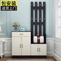 Coat rack Door entrance Shoe cabinet with hanger one-piece combination Simple modern floor-to-ceiling home bedroom foyer cabinet