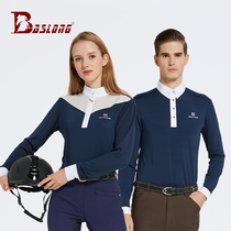  Equestrian T-shirt Long-sleeved polo shirt Equestrian competition T-shirt Equestrian competition T-shirt quick-drying airtight mens and womens childrens models