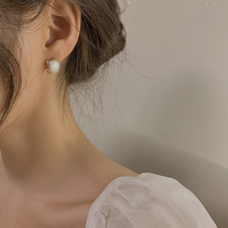 Summer model curved drop glaze earrings simple Female small earrings Korea 2021 New Tide ear jewelry sterling silver needle