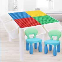  World standard puzzle building block table xipoo childrens storage bucket can be increased multi-function one table three-use large size hanging type