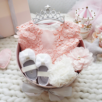 Newborn gift box set baby princess dress 100 days gift gift high-grade newborn baby girl Full Moon Clothing Spring