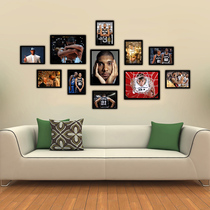 NBA spurs Duncan retired photo wall bar home decoration Solid wood photo frame photo frame decorative painting background painting