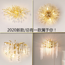 Light luxury living room crystal wall lamp personality creative TV background wall aisle bedroom Cafe Art bedside lamp