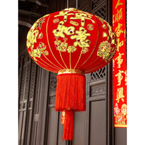 2021 festival bronzing big n red lantern balcony pair of chandeliers Chinese style New Year Spring Festival hanging outdoor balcony
