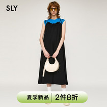 SLY 2022 Summer new design Sensation Big Skirt Hem double shoulder strap sling one-piece dress Girl 030FSR83-3590