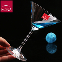 Czech rona imported cocktail glass crystal personality triangle cup Martini cup set creative tall cup