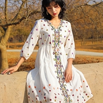 Thai beach dresses womens mini-ins ultra fire Sanya seaside small frescoed holiday nepotism nemesis red dress