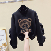 Brand discount store shopping mall counter withdrawal cabinet cut mark Womens tail cargo clearance black bear lazy wind pullover clothes