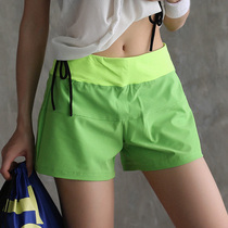 Spring and summer quick-drying loose fake two sports shorts anti-light breathable fitness pants womens thin yoga pants hot pants New