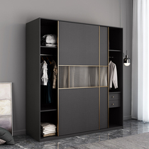 Italian minimalist sliding door wardrobe home bedroom simple modern sliding door wardrobe storage sliding door large wardrobe combination