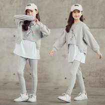 Korean girls autumn and winter clothing childrens sports long sleeve suit