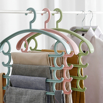 Multifunctional magic pants rack Household wardrobe hanging pants hanger Pants hanging storage rack Plastic pants storage artifact