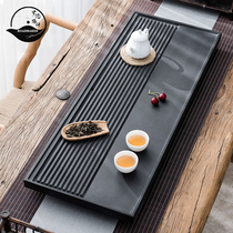 ROADMAKER whole black gold stone tea tray Simple stone tea table large tea sea household tea tray Light luxury