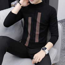  Hong Kong semi-turtleneck sweater mens Korean version of autumn and winter new slim bottoming shirt youth personality all-match sweater