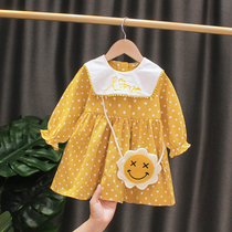 Girl baby Autumn long sleeve dress Korean version of foreign style 1 child Spring and Autumn 3 years old children Girl princess skirt