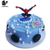 Simulation cake model Creative cartoon Spiderman birthday cake model European style fake cake plastic sample