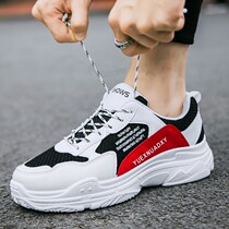 Mens shoes summer breathable trendy shoes 2019 new Dad sneakers Korean version of the trend wild white casual board shoes