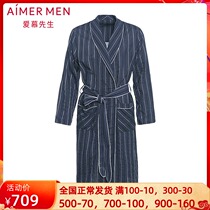 Mr. Adore official folds striped cotton home robes mens pajamas sleeping robes NS44C041