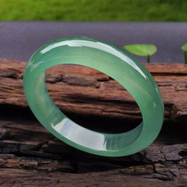 Burmese old pit jade color ice light green jade bracelet girl gift box packaging jade color bracelet